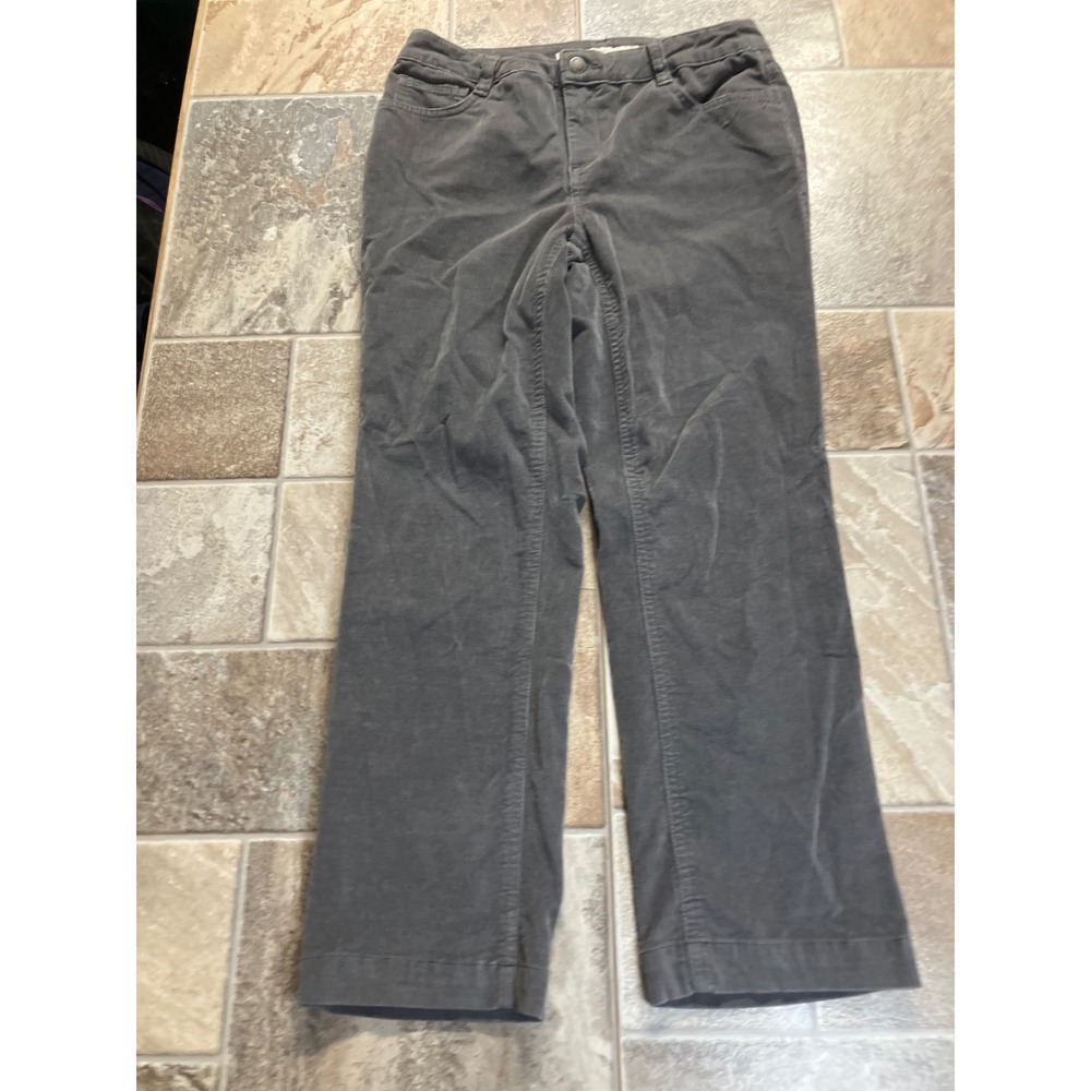 Jones New York Jeans‎ Lexington Straight Corduroy Pants Petite 8 Gray